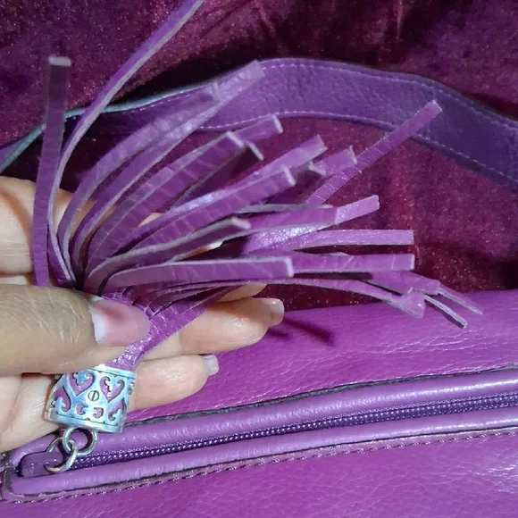 Brighton Purple Crossbody Bag with Tassel Charm - Picture 13 of 13